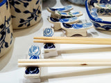 Chopstick Rest in Blue Tulip pattern