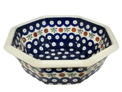 19.5cm Octagon Bowl in Peacock pattern