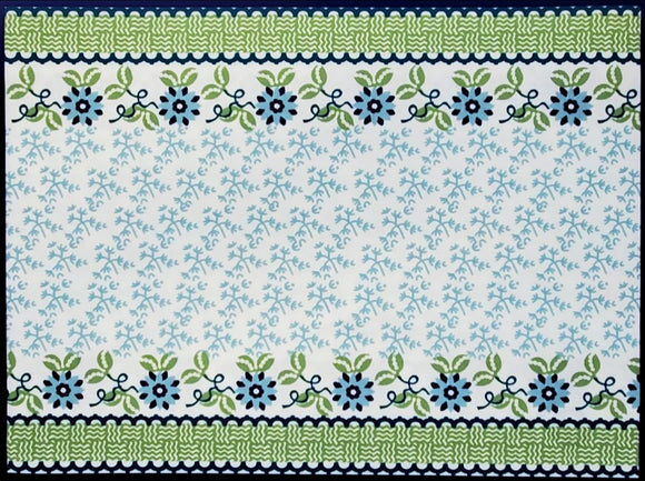 2pc Placemat set in Blue Clematis pattern