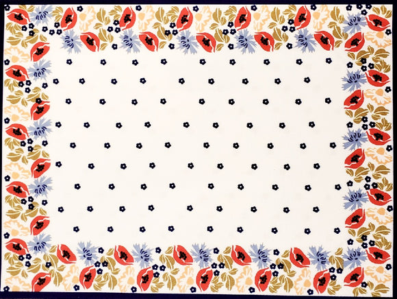 2pc Placemat set in Poppy pattern