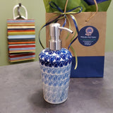 Liquid Soap Dispenser in Blue Tulip pattern
