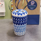 Toothbrush holder in Blue Tulips pattern