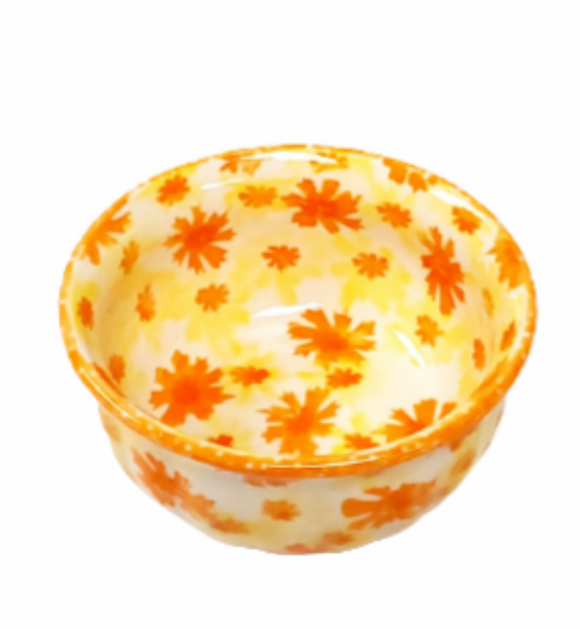 11cm Snack Bowl in Orange Splash pattern