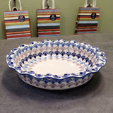 23cm Fluted Pie Dish in Fans Galore pattern.