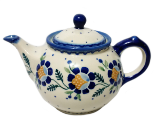 Morning teapot in Blue Daisy pattern