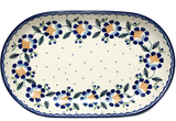 32cm Oval Platter in Blue Daisy pattern