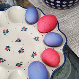 26cm Deviled Egg platter in Red Berries pattern