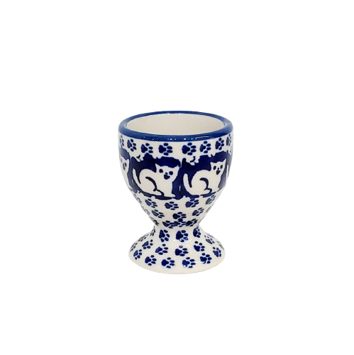 Egg cup in White Cats pattern