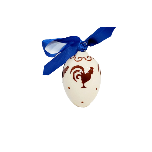 5cm Easter Egg Ornament in Rooster pattern