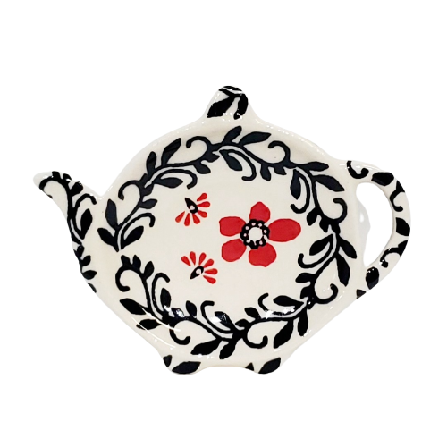 Tea bag rest in Scarlet Rose pattern