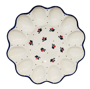 26cm Deviled Egg platter in Red Berries pattern