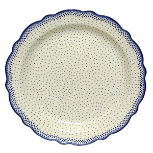 33cm Fluted Platter in Unikat Delicate Polka Dot pattern