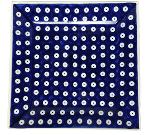 23cm/9" Square Platter in Polka Dot pattern