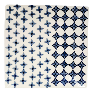 23cm Square Platter in Diamonds & Stars  pattern