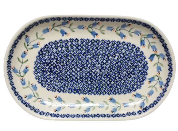 32cm Oval Platter in Trailing Lily pattern