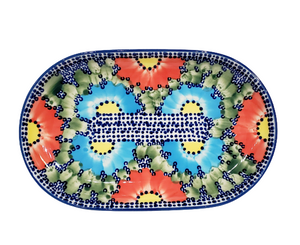 23.5cm Oval Platter in Poppies Galore pattern