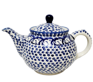 Morning teapot in White Cat pattern