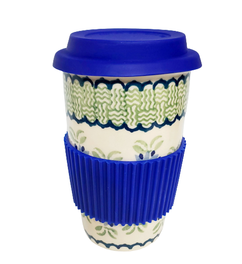 400ml Travel mug in Blue Clematis pattern