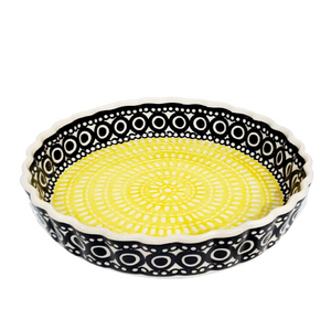 23cm Tart/Quiche Baker in Unikat Black & Yellow pattern.