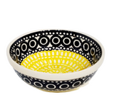 15cm Cereal / Soup Bowl in Unikat Black and Yellow pattern