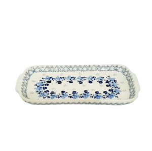 19cm sm Rectangular Tray in the Winter Blue pattern.