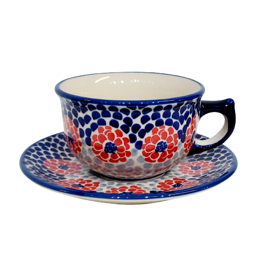 Teacup with saucer in Unikat Blooms and Petals pattern