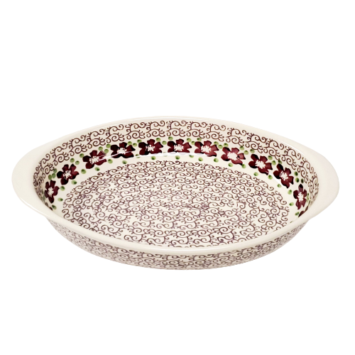 30cm Oval Baking Dish in Floral pattern.