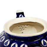 Afternoon teapot with a strainer in Nautical Blue pattern