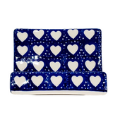 Business card /phone holder in White Hearts