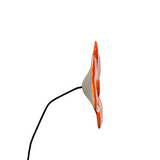 Orange Ceramic flower on metal stem